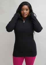 Breastfeeding & Maternity 1/4 Zip Sweater | Black