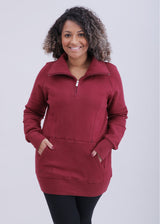 Breastfeeding & Maternity 1/4 Zip Sweater | Burgundy