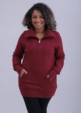 Breastfeeding & Maternity 1/4 Zip Sweater | Burgundy