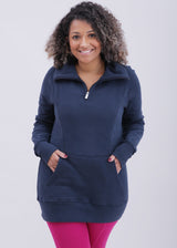 Breastfeeding & Maternity 1/4 Zip Sweater | Navy Blue