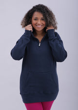 Breastfeeding & Maternity 1/4 Zip Sweater | Navy Blue