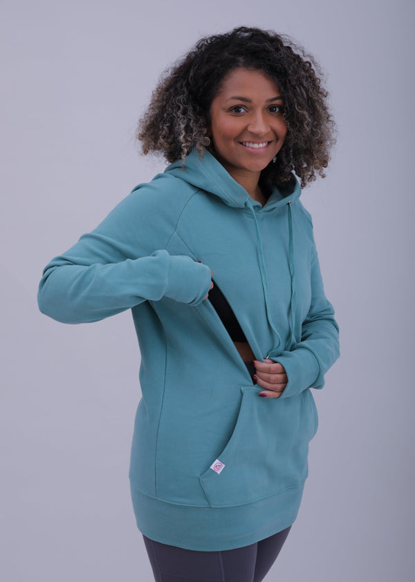 Breastfeeding & Maternity Hoodie - Sage